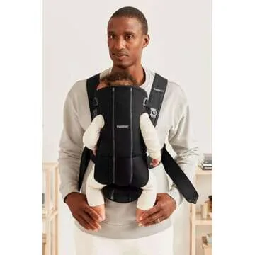 BabyBjörn Baby Carrier Mini, Black, Woven | Newborn Carrier (7-25 lbs), Ergonomic, Easy-to-Use