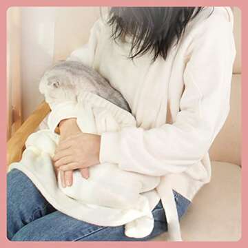 La La Pet® Adjustable Cat Carrier Apron with Double Layer Pocket Cat Sleeping Bag Pet Carrier Sling...