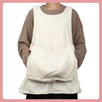 La La Pet® Adjustable Cat Carrier Apron with Double Layer Pocket Cat Sleeping Bag Pet Carrier Sling Kitten Carrier Bag Cat Carrier Pouch for Small Medium Sized Animals White