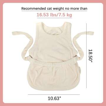 La La Pet® Adjustable Cat Carrier Apron with Double Layer Pocket Cat Sleeping Bag Pet Carrier Sling Kitten Carrier Bag Cat Carrier Pouch for Small Medium Sized Animals White