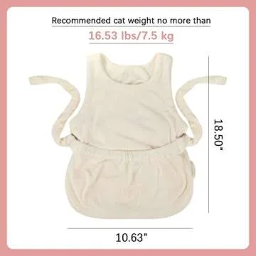 La La Pet® Adjustable Cat Carrier Apron with Double Layer Pocket Cat Sleeping Bag Pet Carrier Sling Kitten Carrier Bag Cat Carrier Pouch for Small Medium Sized Animals White