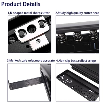 Adjustable 6-Hole Paper Puncher for Planner Pages