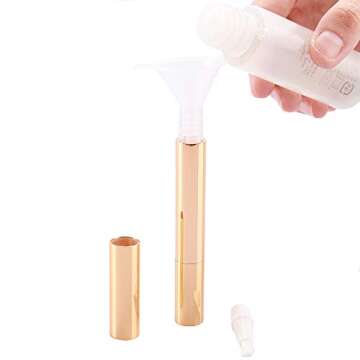 Rocutus 3pcs Refillable Plastic Empty Nail Oil Pen With Brush Gold Twist Bottle Portable Tooth Whitening Gel Cosmetic Container