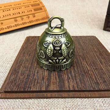 Vintage Feng Shui Elephant Buddha Pisces Peacock Bell Good Luck Bless Home Garden Hanging Windchime,...