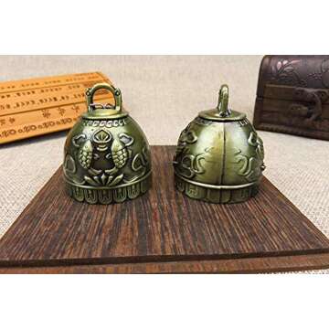 Vintage Feng Shui Elephant Buddha Pisces Peacock Bell Good Luck Bless Home Garden Hanging Windchime,Feng Shui Element, Door Chime or Decor