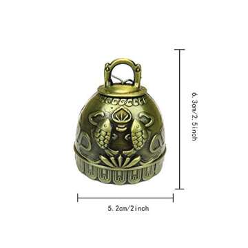 Vintage Feng Shui Elephant Buddha Pisces Peacock Bell Good Luck Bless Home Garden Hanging Windchime,Feng Shui Element, Door Chime or Decor