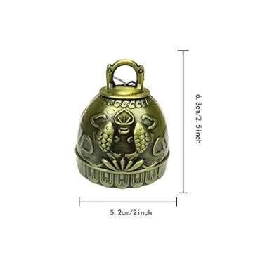 Vintage Feng Shui Elephant Buddha Pisces Peacock Bell Good Luck Bless Home Garden Hanging Windchime,Feng Shui Element, Door Chime or Decor