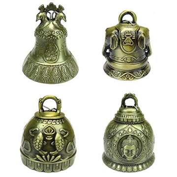 Vintage Feng Shui Elephant Buddha Pisces Peacock Bell Good Luck Bless Home Garden Hanging Windchime,Feng Shui Element, Door Chime or Decor