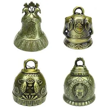 Vintage Feng Shui Elephant Buddha Pisces Peacock Bell Good Luck Bless Home Garden Hanging Windchime,Feng Shui Element, Door Chime or Decor