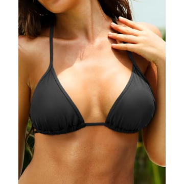 Tempt Me Black Triangle Bikini Top for Summer Fun