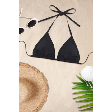 Tempt Me Black Triangle Bikini Top for Summer Fun