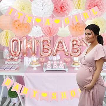 Girls Baby Shower Party Decorations It’s A Girl Baby Shower Decorations Kit with It’s A Girl Banner Tissue Paper Pompoms Lanterns Honeycomb Balls