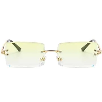 LASPOR Retro Rimless Sunglasses - Stylish UV Protection Eyewear