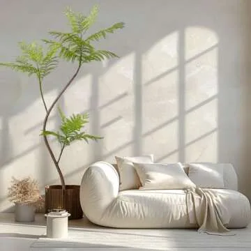 AfanD Artificial Jacaranda mimosifolia Tree, 59in Tall Fake Plants Artificial Umbrella Plants for Indoor, Fake Trees for Office Home Living Room Floor Patio Greening Porch Decor