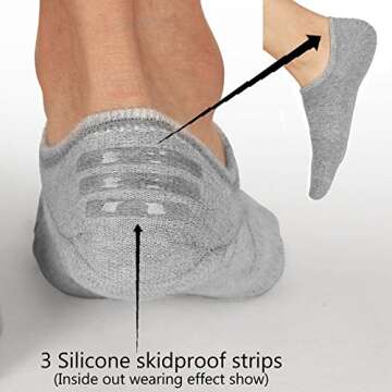 Mottee&Zconia No Show Socks for Mens/Womens Low Cut Ankle Invisible Non-Slip Breathable Casual Cotto...