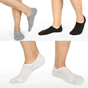Mottee&Zconia No Show Socks for Mens/Womens Low Cut Ankle Invisible Non-Slip Breathable Casual Cotton Socks