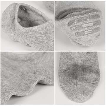 Mottee&Zconia No Show Socks for Mens/Womens Low Cut Ankle Invisible Non-Slip Breathable Casual Cotton Socks
