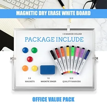 Cazeyoo Magnetic Desktop Whiteboard Double-Sided with Stand