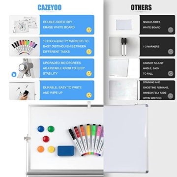 Cazeyoo Magnetic Desktop Whiteboard Double-Sided with Stand