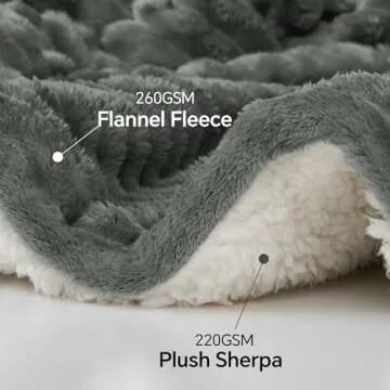 INFIIXSO Sherpa Throw Blanket for Couch - Super Soft & Warm Striped Fleece Blanket, Cozy Plush Fluffy Blanket All Season Use (Grey, 50x60 Inches)