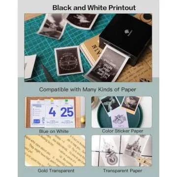 Phomemo Print Pod- M02 Mini Pocket Printer Inkless Note Printer Portable Bluetooth Thermal Printer Pocket Printer for Study Notes, Photo, Work List Printing, Receipts, Black
