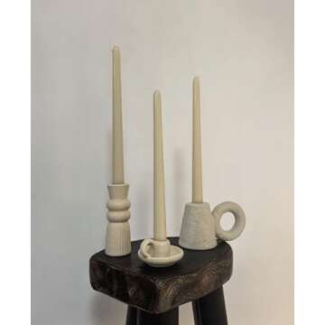 6 Pack Gradient Color Taper Candles - 10 Inch Dripless, Unscented Decoration Candle - Paraffin Wax with Cotton Wicks-Hour Burn Time (Taper Brown)