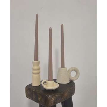 6 Pack Gradient Color Taper Candles - 10 Inch Dripless, Unscented Decoration Candle - Paraffin Wax with Cotton Wicks-Hour Burn Time (Taper Brown)