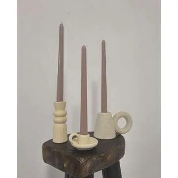 6 Pack Gradient Color Taper Candles - 10 Inch Dripless, Unscented Decoration Candle - Paraffin Wax with Cotton Wicks-Hour Burn Time (Taper Brown)