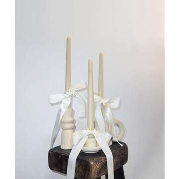 6 Pack Gradient Color Taper Candles - 10 Inch Dripless, Unscented Decoration Candle - Paraffin Wax with Cotton Wicks-Hour Burn Time (Taper Brown)