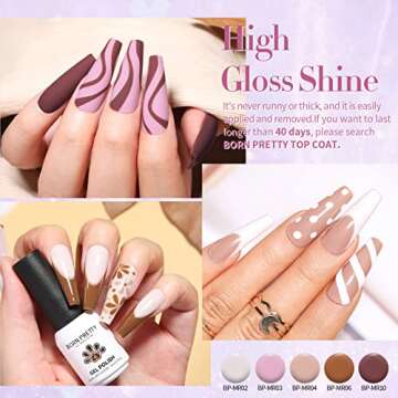 Born Pretty Gel Nail Polish Set - Trendy Colors and Top Coats