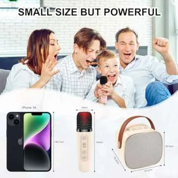 DYTIMEEM Kids Karaoke Machine with 2 Microphone, Portable Bluetooth Speaker PA System Child Singing Machine with Magic Sound and Vocal Cut, Supports TF, USB, Long Playing Time for Home Party Meeting