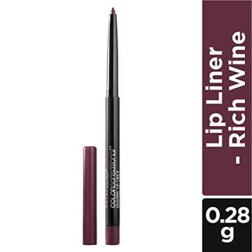 Maybelline Color Sensational Shaping Lip Liner with Self-Sharpening Tip, Rich Wine, Wine Red, 1 Count