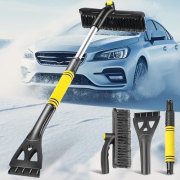 Pastaus Ice Scrapers for Car Windshield 32“ Snow Brush for Car with Ice Scraper Telescoping Handle...