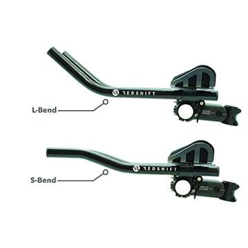 REDSHIFT Quick-Release Clip-On Bike Aero Bars, Bicycle Handlebar Rest, Aluminum Aerobar Extensions for Road, Triathlon, Mountain, Hybrid, Gravel Bikes, Cycling Biking Accessories Part, L-Bend