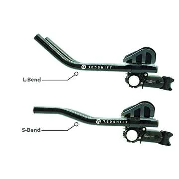 REDSHIFT Quick-Release Clip-On Bike Aero Bars, Bicycle Handlebar Rest, Aluminum Aerobar Extensions for Road, Triathlon, Mountain, Hybrid, Gravel Bikes, Cycling Biking Accessories Part, L-Bend