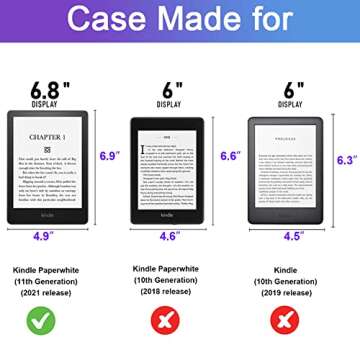 Dteck for Kindle Paperwhite Case 6.8-Inch 2021 Release - Clear Back Cover Case, Durable Soft Silicon...
