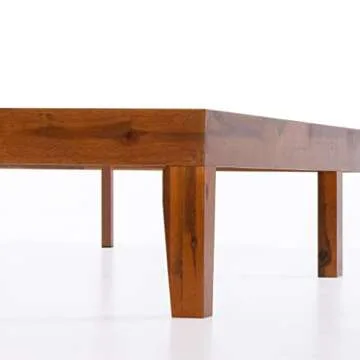 Mellow Naturalista Classic - 79.5"L x 59.5"W x 12"H Inch Solid Wood Platform Bed with Wooden Slats, No Box Spring Needed, Easy Assembly, Queen, Cherry