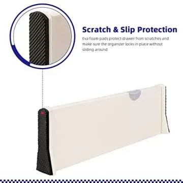 ZNCMRR Drawer Organizer - 6 Pack Adjustable Dividers for Storage