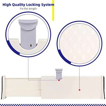 ZNCMRR Drawer Organizer - 6 Pack Adjustable Dividers for Storage