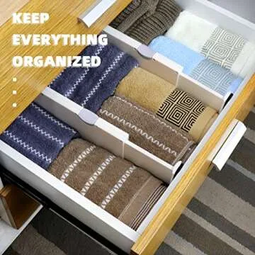 ZNCMRR Drawer Organizer - 6 Pack Adjustable Dividers for Storage