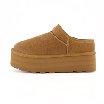 CUSHIONAIRE Women's Cozy Suede Mule Platform Slippers