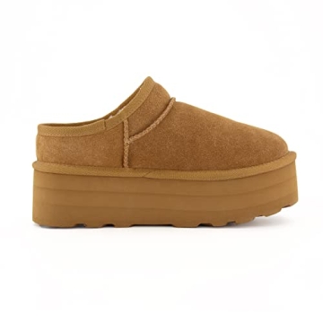 CUSHIONAIRE Women's Cozy Suede Mule Platform Slippers