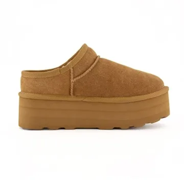 CUSHIONAIRE Women's Cozy Suede Mule Platform Slippers