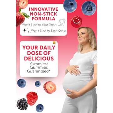 Lunakai USA Made Prenatal Vitamins with Iron & Folic Acid - Delicious Pregnancy Multivitamin Gummies for Women, 60 Count