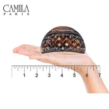 Camila Paris CP1807 French Hair Clip for Women Thick Hair for Long Curly Wavy Hair, Girls Hair Claw Clips Jaw, Durable Styling Big Claw Clip for Thick Hair, Strong Hold No Slip Grip, Made in France