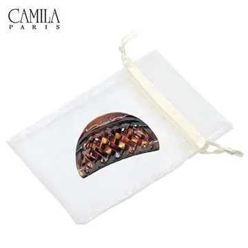 Camila Paris CP1807 French Hair Clip for Women Thick Hair for Long Curly Wavy Hair, Girls Hair Claw Clips Jaw, Durable Styling Big Claw Clip for Thick Hair, Strong Hold No Slip Grip, Made in France