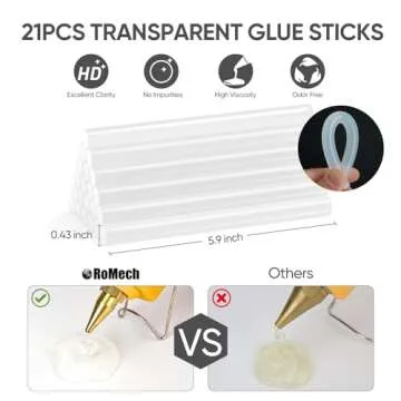 ROMECH Full Size Hot Glue Gun with 60/100W Dual Power and 21 Hot Glue Sticks (7/16"), Fast Preheating Heavy Duty Industrial Gluegun with Storage Case for Crafting, DIY and Repairs (Yellow)