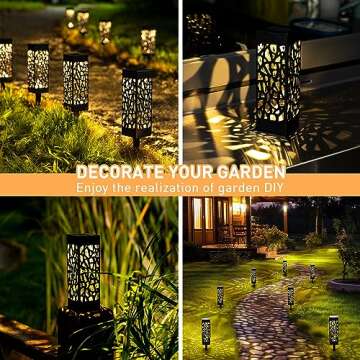 SUNCKET Solar Pathway Lights, 12 Pack LED Solar Outdoor Lights, New Upgraded Up to 12Hrs Garden Decor, Solar Powered Landscape Lighting for Yard Patio Walkway Driveway Christmas