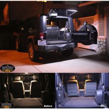 Brawlee LED Rear Glass Lift Gate Dome Light Bar 07-18 JK JKU Hardtops Factory Look Easy Install Added Safety at Night Great for Camping, Tailgating