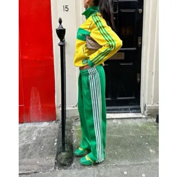 KMBANGI Women's Stylish Striped Sweatpants with Pockets